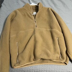 tentree Camel Fleece Quarter-Zip Sweater